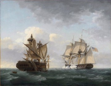 Thomas Birch Compromiso entre Estados Unidos y la batalla naval de Macedonia Pinturas al óleo